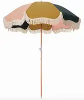 الفاخرة خشبية القطب حديقة البارسول مظلة مع شرابات خمر الشاطئ مظلة صور