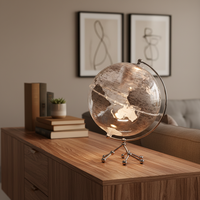 Luz LED de decoración creativa de fábrica, globo giratorio electrónico de 8 pulgadas, mapa del mundo, escritorio, globo terráqueo