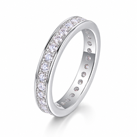 S925 Sterling Silver Moissanite Anneau Fermé Simple À La Mode Classique De Luxe Bague De Mariage Bijoux