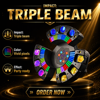 Nouvelle Lumière de Scène Mobile 2026 150W à 3 Bras et 9 Têtes, Effet Beam Laser Stroboscopique RGBW DMX512 pour DJ, Discothèque, Fête, Bar