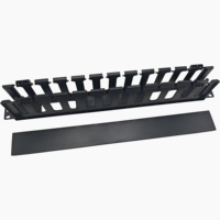 Organisateur de câbles horizontal pour rack 1U, 19 pouces, 12 emplacements, plastique noir, gestion des câbles