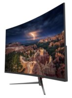 Moniteur PC LCD incurvé de 23.8 pouces avec taux de rafraîchissement de 75Hz et interface DP de résolution FHD pour ordinateur de bureau
