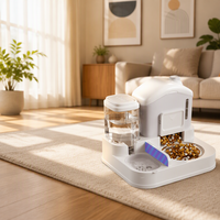 Fontaine à eau automatique et distributeur de nourriture pour animaux de compagnie, grande capacité, séparation sec-humide, station de distribution par gravité pour chats et chiens