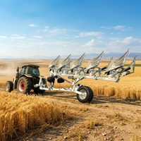 Charrue à socs semi-remorquée hydraulique diesel réversible série Pioneer avec réglage par engrenages et ajustement en pouces pour le contrôle de la largeur en agriculture