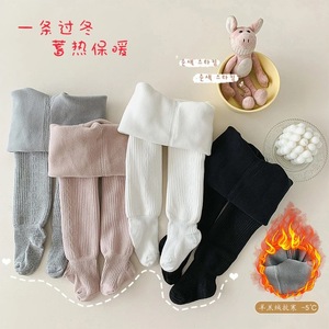 Childrens Fleece Lined Thickened Winter Tights Opaque Cotton Base Layer For Girls Autumn Winter Warm <b>Socks</b> - Product Image 1