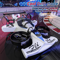 Voiture de course RC 2 en 1 et drone pour enfants et adultes débutants, mode de vol et de dérive à télécommande LED, EPP, double usage terre et air