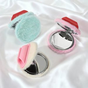 Lindo Espejo de Maquillaje Portátil de Doble Cara, Espejo Compacto Redondo y Cuadrado, Espejo Cosmético Multifuncional para Niñas - Product Image 1