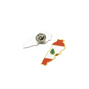 Pin de Solapa Personalizado al por Mayor con Emblema Nacional Libanés, Insignia Magnética, Mapa de la Bandera del Líbano - Product Image 4