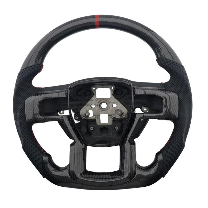 Carbon+Leather+Red Stripe Stitching