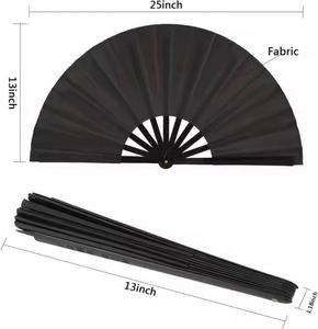 2025 Custom Eco-friendly <b>Large</b> Plastic Ribs Fabric Folding Hand <b>Fans</b> Personalized Painted Logo Plastic Crafts for Personal Use - Product Image 5