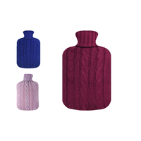 Bouillotte portable chaude d'hiver avec housse tricotée et sac chauffant doux en peluche pour les mains et les pieds