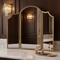 Miroirs de courtoisie 3 voies 30 x 37 po, miroir pliant réglable pour salle de bain et chambre à coucher, miroir décoratif mural à 3 faces