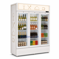 Réfrigérateur commercial vertical à trois portes, à température unique, à refroidissement par air, pour boissons