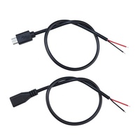 Kabel Pigtail USB Micro B 2 4 Core Male Female ke Kabel Kawat Terbuka