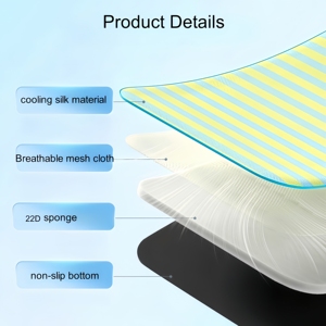 Pet Cooling <b>Mats</b> for <b>Cats</b> & Dogs Soft Breathable Anti-Slip Washable Super Large Size Cloth & Plastic Material Cooling Beds - Product Image 4