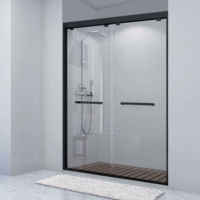 Clôture de douche rétractable à cadre doré brossé Conception de porte de douche coulissante à fermeture douce