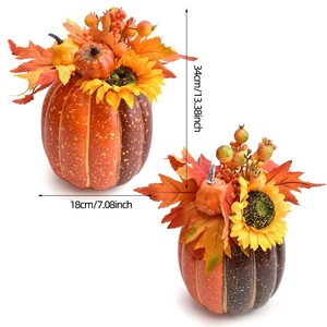 Rustic Fall Artificial Foam Pumpkins Assorted Harvest Ornaments for Halloween Thanksgiving Personalized Home Decor - Product Image 4