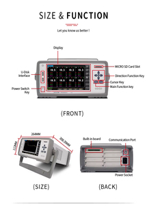 AT4708 Multi-Channel Industrial <b>Temperature</b> Meter & Data <b>Logger</b> OEM/ODM ABS Material - Product Image 6