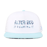 Casquettes Snapback en nylon non structurées à 5 panneaux, personnalisées, de haute qualité, séchage rapide, avec logo imprimé par sublimation et cordon