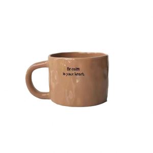 Custom Office <b>Large</b> Eco-Friendly Ceramic Coffee <b>Cup</b> Creative Hand-Squeezed Texture Easy Clean Promotional Business Gift - Product Image 4