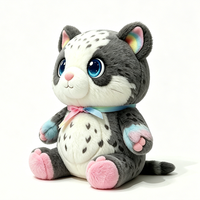 Peluche léopard décorative personnalisée pour chambre de fille, adorable peluche chat pour enfant, jouet compagnon léopard des neiges doux et câlin