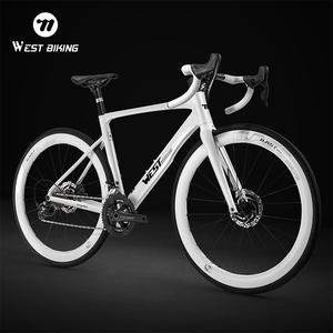 Bicicleta de Carretera Profesional WEST BIKING para Adultos, 700C, Ruedas de Fibra de Carbono, 22 Velocidades, Frenos de Disco Hidráulicos RS7, Cuadro de Aluminio 22 1401042 - Product Image 1