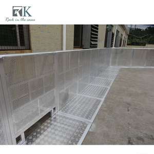 Barrera de Control de Multitudes RK de Aluminio Resistente con Recubrimiento en Polvo Plateado y Negro, Barrera de Seguridad Enlazable para Eventos y Conciertos - Product Image 4