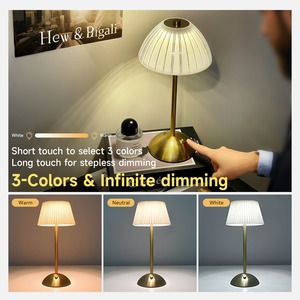 Lampada da Tavolo LED in Cristallo Ricaricabile Senza Fili con Controllo Touch Dimmerabile per Ristoranti, Hotel, Bar, Caffè, Camera da Letto, Luce Notturna - Product Image 4