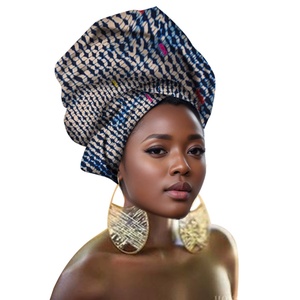 <span class=keywords><strong>Vente</strong></span> chaude : foulards traditionnels africains pour femmes, en coton, à imprimé floral personnalisé, respirants, écologiques, foulards nigérians - Product Image 6