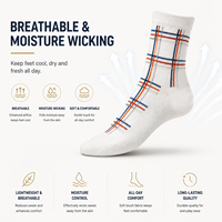 Chaussettes modernes Stewart en tartan rouge - Motif écossais des Highlands, longueur mi-mollet, antibactériennes, chaussettes décontractées d'hiver avec sublimation
