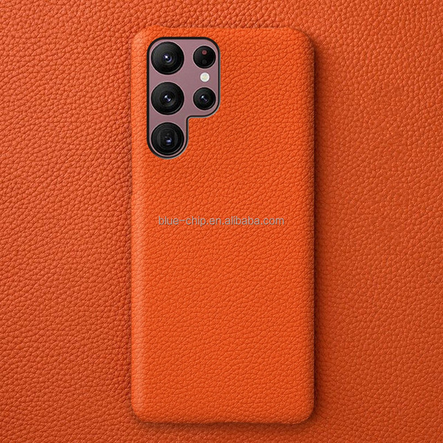 Wholesale High Quality Eco-Friendly for Samsung S23 Plus Ultra Phone Case Genuine Leather Protective Shockproof with Printed Des