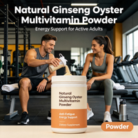 Poudre de Multivitamines Naturelles au Ginseng et aux Huîtres, Complément Alimentaire Énergisant Anti-Fatigue, Marque Privée