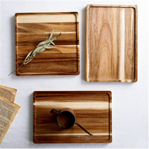 Rectangular Wooden <b>Tray</b> Japanese Acacia Wood 20x10x1.5cm 28x10x1.5cm 25x17x1.5cm 30x20x1.5cm 34x23x1.5cm For Coffee <b>Tea</b> Hotel - Product Image 2