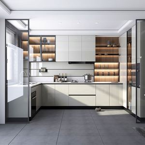 Odern Moduler ititchen esesigns iigh loslossy acquacker Itchen ababinet <span class=keywords><strong>para</strong></span> OME me OME sland ururniture - Product Image 5