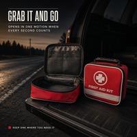 Trousse de premiers secours portable pour voiture et extérieur, ensemble de fournitures de protection d'urgence, classe II, durée de vie prolongée