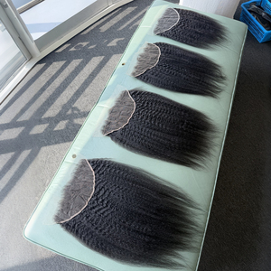 Venta al por mayor de cabello humano frontal de encaje HD 13x6 de 16 pulgadas, liso rizado, cabello virgen brasileño y cierres 5x5 6x6 para mujeres afroamericanas - Product Image 3