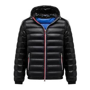 <span class=keywords><strong>Chaqueta</strong></span> acolchada cortavientos de invierno personalizada para hombre, capucha de doble deslizador, estilo informal, con acabado de cremallera, Color de contraste, teñido liso al por mayor - Product Image 1