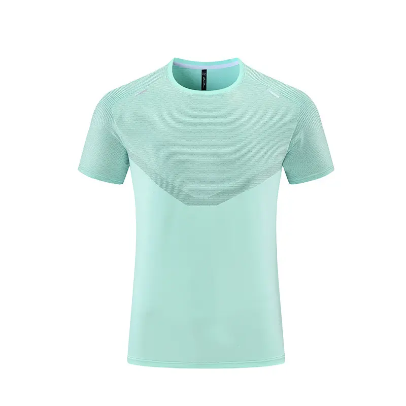 Camiseta deportiva de manga corta para hombre, camiseta de gimnasio para correr, con bordado de impresión personalizado, secado rápido, moda al por mayor