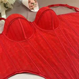 Capodanno personalizzato natale da donna Shapewear <span class=keywords><strong>Bustier</strong></span> corsetto <span class=keywords><strong>reggiseno</strong></span> Top prodotto lavabile in Jacquard rosso korme Korset Per Femra - Product Image 4