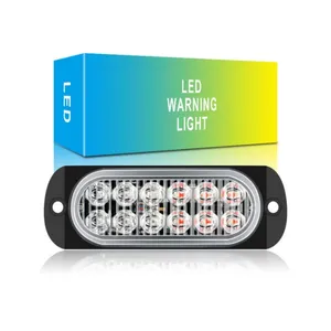 Lampu sorot led 12led Super terang, lampu strobo peringatan tahan air kendaraan truk penanda led