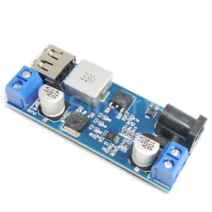 Konverter Step Down DC-DC 24V/12V Ke 5V 5A, Modul Pengisian Daya Step-Down LM2596S USB Yang Dapat Disesuaikan untuk Ponsel