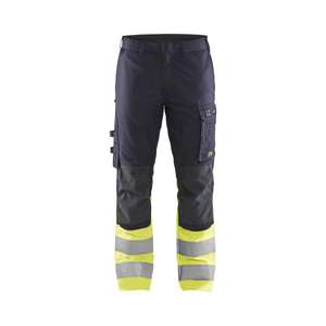 BLAKLADER - 178715128933C56 Multinorm inherent <b>trousers</b> <b>stretch</b> <b>Navy</b> blue/Yellow - EAN 7330509805206 FLAME RESISTANT WORKWEAR - Product Image 1