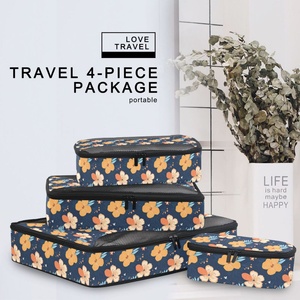 Ensemble de 6 cubes de compression personnalisés pour bagages, motif fleur d'hibiscus hawaïenne, organisateur de vêtements en maille - Product Image 6
