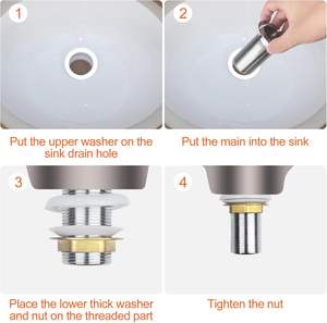 Válvula de drenaje para <span class=keywords><strong>lavabo</strong></span> de acero inoxidable Anti-obstrucción Click Pop up - Product Image 4