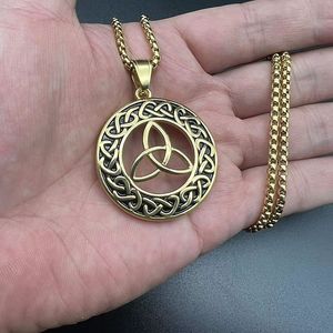 <b>Celtic</b> Knot Pendant <b>Necklace</b> Stainless Steel Geometric Design Unisex Jewelry HX009 - Product Image 4