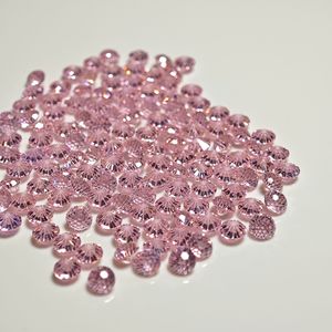 Deep Pink Round Zircon 4.0mm Firework Cut Bead Caps For DIY Jewelry Making - Product Image 2