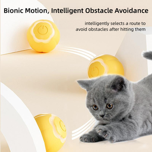 Wiederauf ladbarer automatischer elektrischer Katzen ball aus Silikon Automatische rollende Haustiere, die Ballspielzeug-Training spielen - Product Image 2