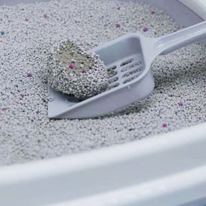 Bentonite de sodium écologique à agglomération rapide, 99 % sans poussière, hautement adsorbante, gris clair, en billes sphériques, parfum lavande, litière pour chat - Product Image 3