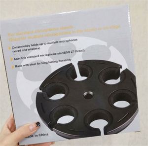 ขาตั้งไมโครโฟนแบบมือถือ OEM Pro สำหรับไมค์ 6 ตัว พร้อมที่แขวนคอและฟองน้ำกันลม - Product Image 1