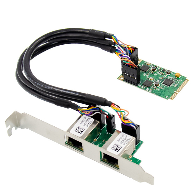 D3556 Mini PCIe dual rj45 port gigabit Ethernet LAN controller